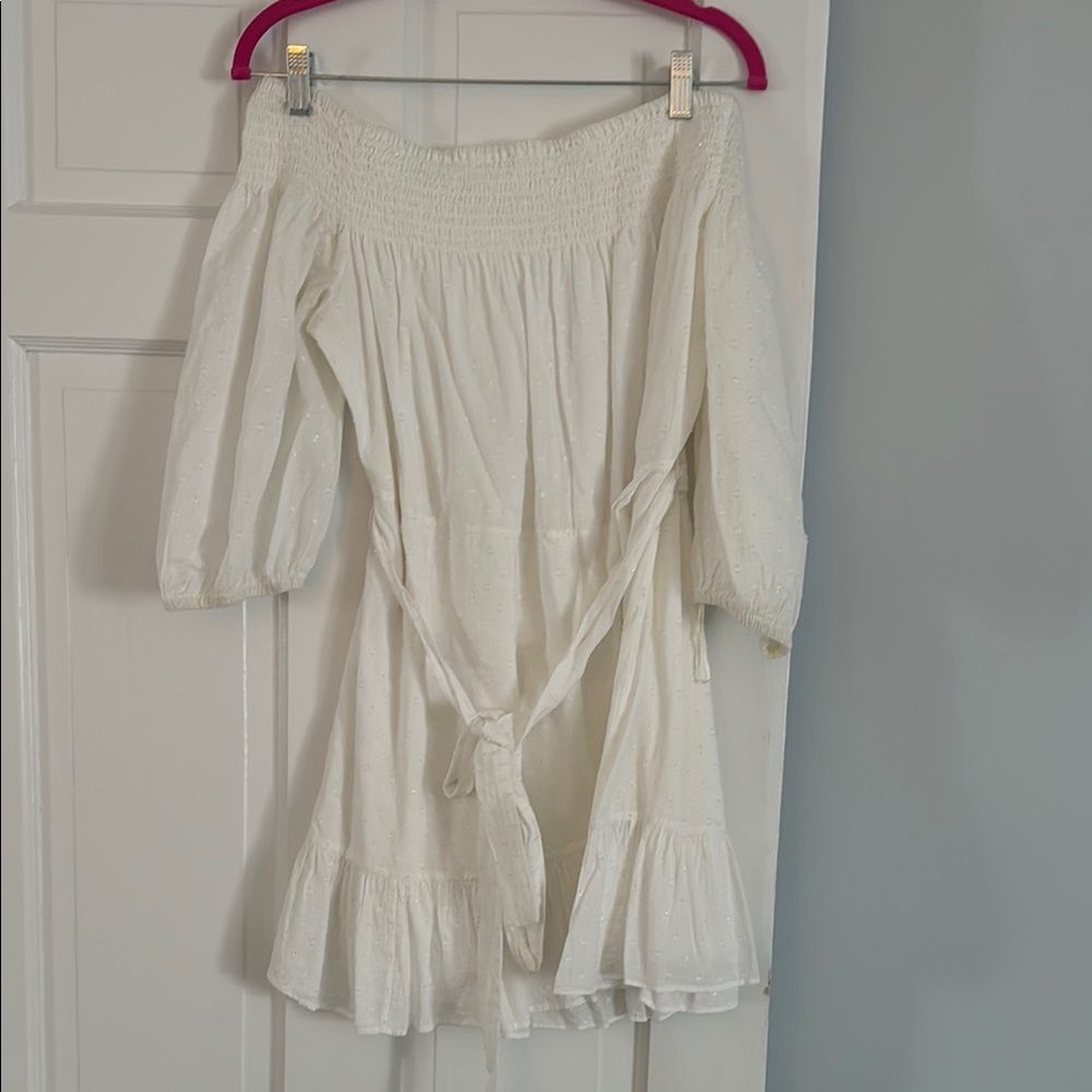 Elegant Cream Off-Shoulder Dress